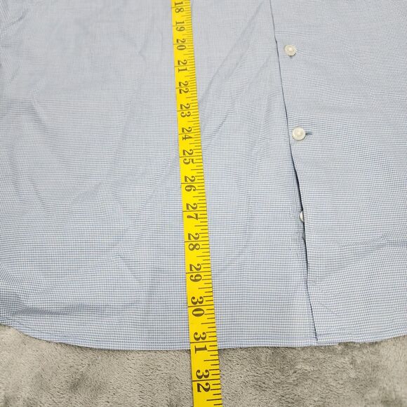 John Varvatos Star USA Men's Dress Shirt Size 18 34/35 Blue Regular Fit Stretch - Picture 9 of 14